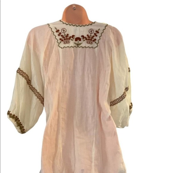 Max Studio square neck boho 100% cotton blouse sizes S - Picture 3 of 5